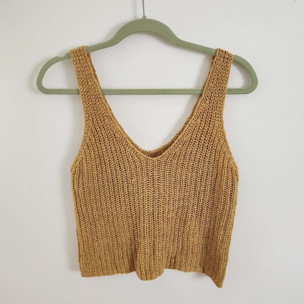 Yellow Knit Tank Top